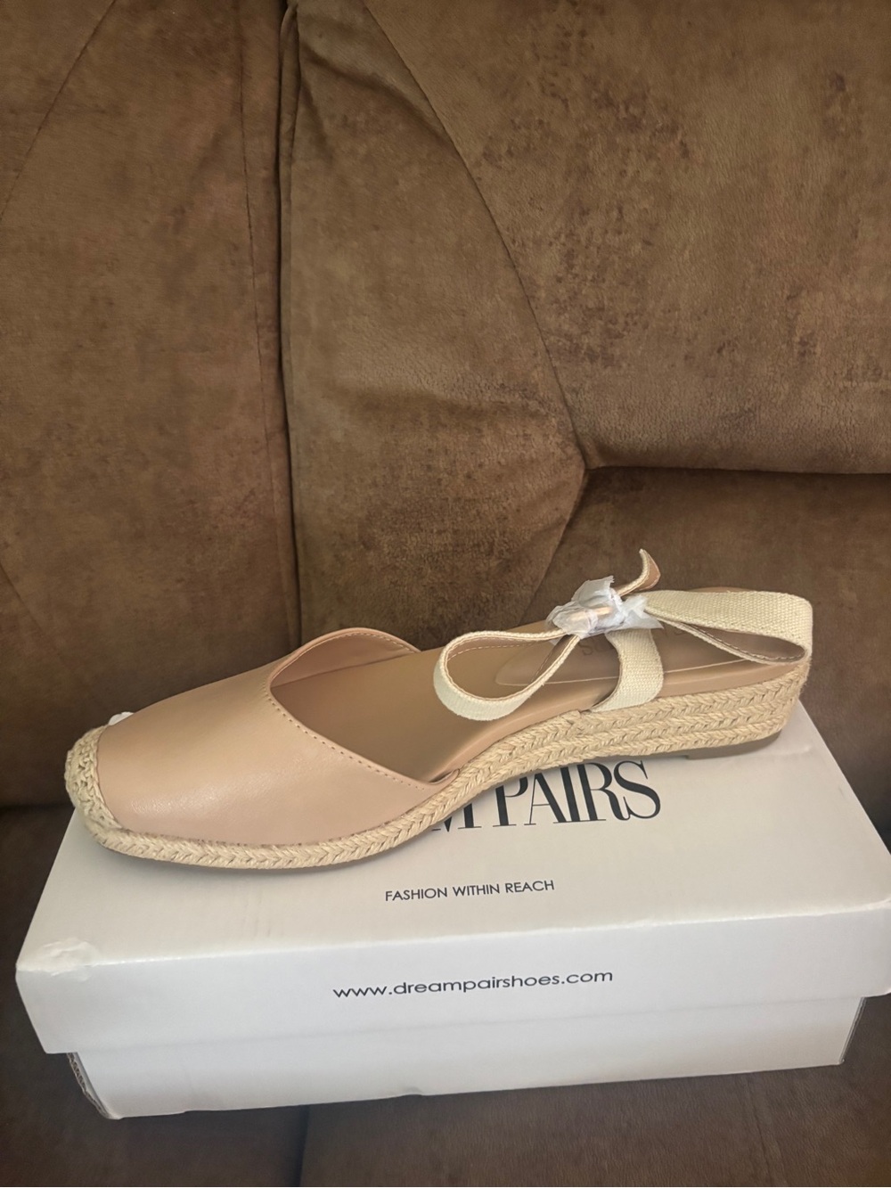 Dream Pairs Nude Espadrille Wedge Slingback